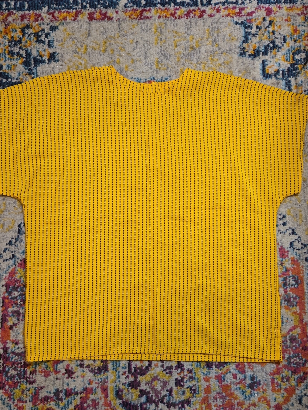 Vintage Eatonia Eaton's Yellow Star Stripe Boxy Short Sleeve Top Size 14